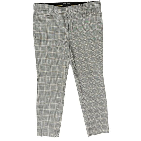 Banana Republic Sloan Plaid Black Tan Slim Leg Trousers Pants size 12 Pockets - Picture 1 of 11